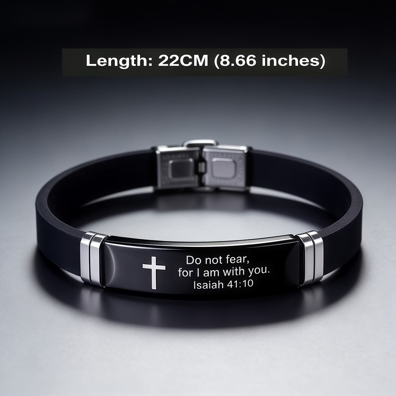 Cross 304 Bible Bracelet, a Trendy Accessory for Men, Featuring Inspirational Quotes,