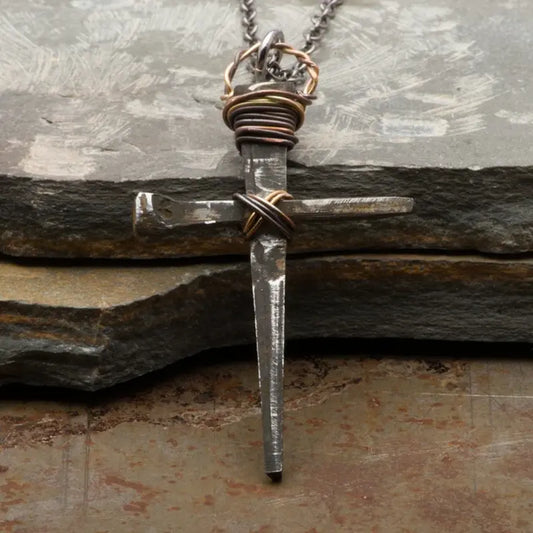 Fashion Creative Rustic Alloy Cross Pendant Necklace for Men