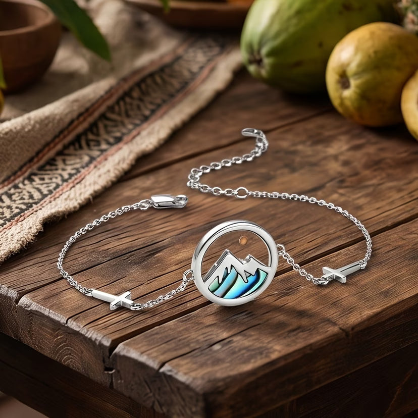 Stainless Steel Inspirational Women'S Mountaineering Bracelet - "Your Faith Can Move Mountains" - Religious Christian Jewellery Inspirational Souvenir - A Spiritual And Natural Theme Gift for Friends