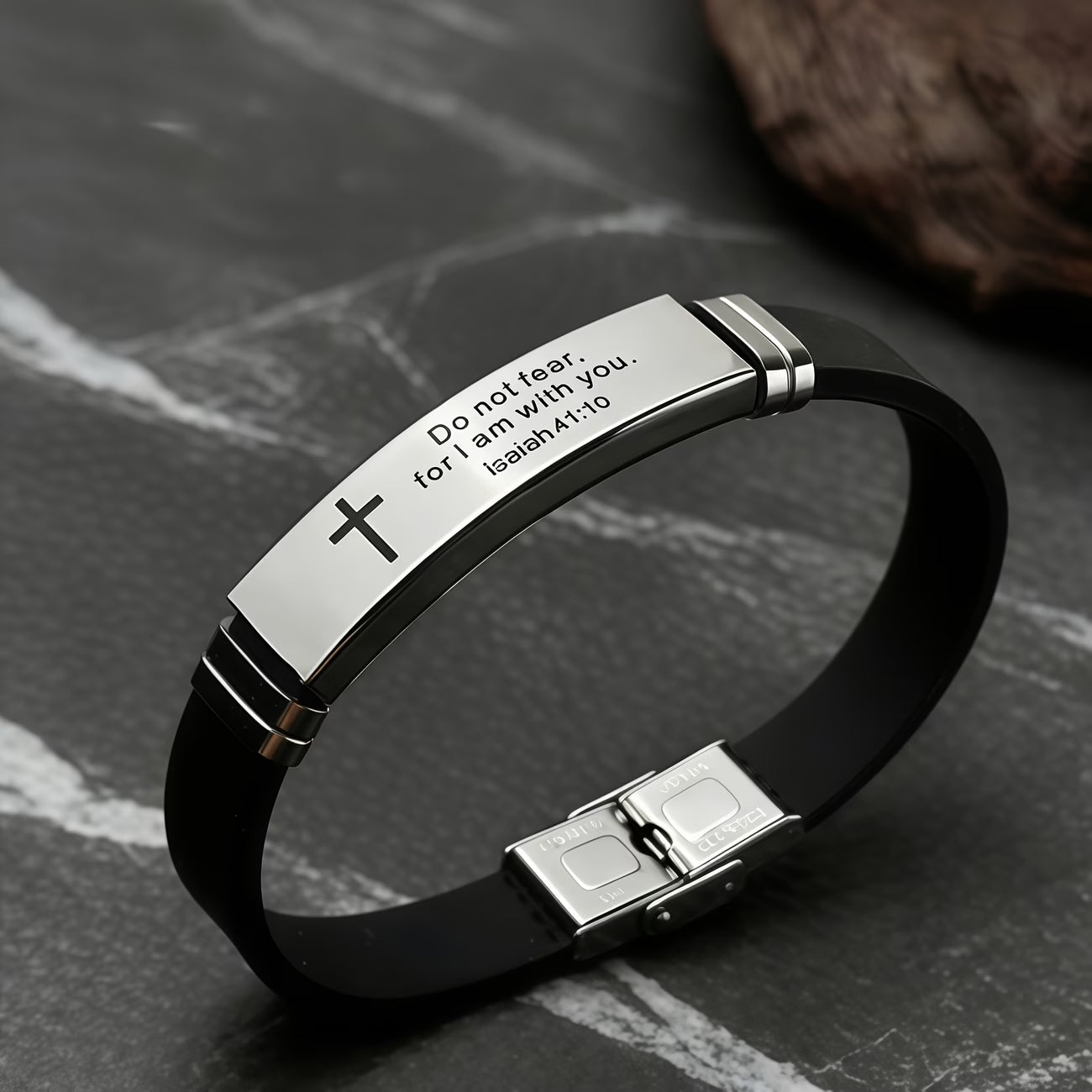 Cross 304 Bible Bracelet, a Trendy Accessory for Men, Featuring Inspirational Quotes