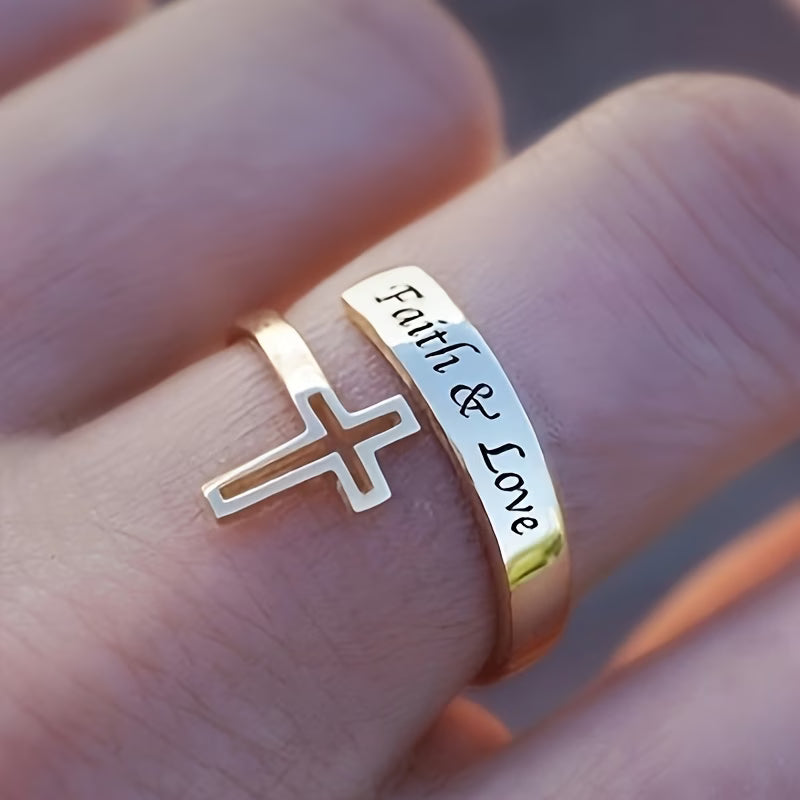 Faith & Love Vintage Cross Ring for Women