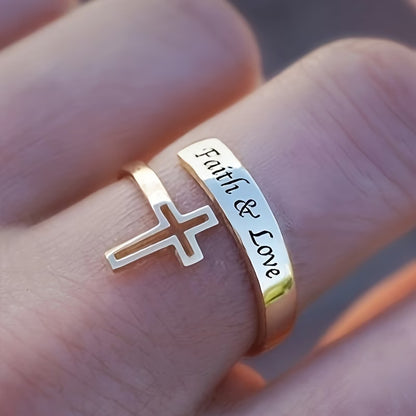 Faith & Love Vintage Cross Ring for Women