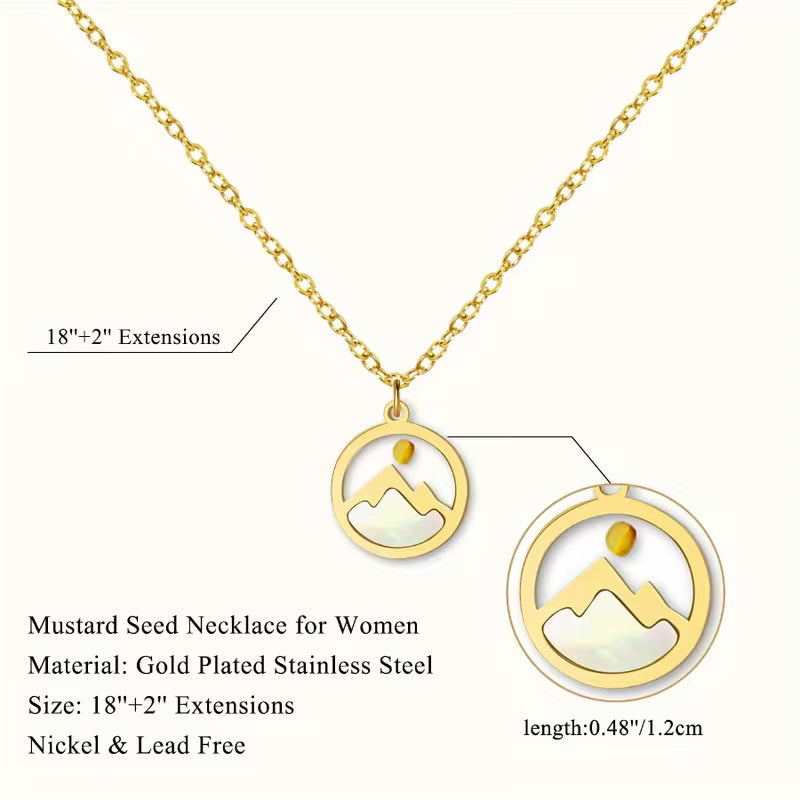 Elegant 14K Golden Plated Mustard Seed Necklace
