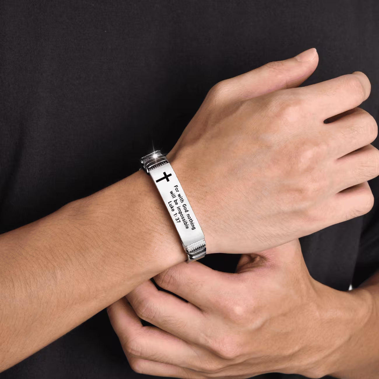 2-Piece Christian Bible Verse Wristband Set – Adjustable Scripture Bracelets for Men & Women ✝️| Faith-Inspired Gift for Men & Women
