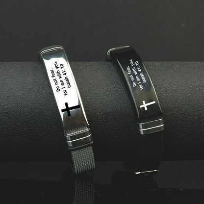 2-Piece Christian Bible Verse Wristband Set – Adjustable Scripture Bracelets for Men & Women ✝️| Faith-Inspired Gift for Men & Women