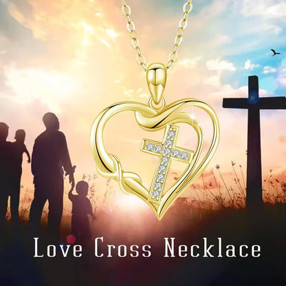 Cross Pendant Necklace – Heart &amp; Infinity Design