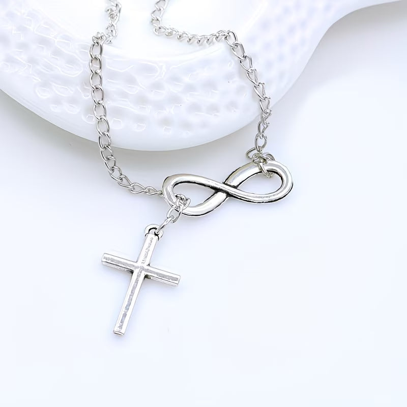 ✝️ Simple figure 8 Cross Short Necklace Faith • Infinity • Purpose — By TETELESTAI