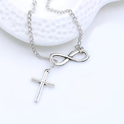 ✝️ Simple figure 8 Cross Short Necklace Faith • Infinity • Purpose — By TETELESTAI