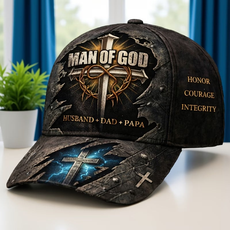 Lion of Judah Christian Baseball Cap – Unisex Faith & Cross Print Adjustable Hat for Church, Bible Study & Everyday Wear