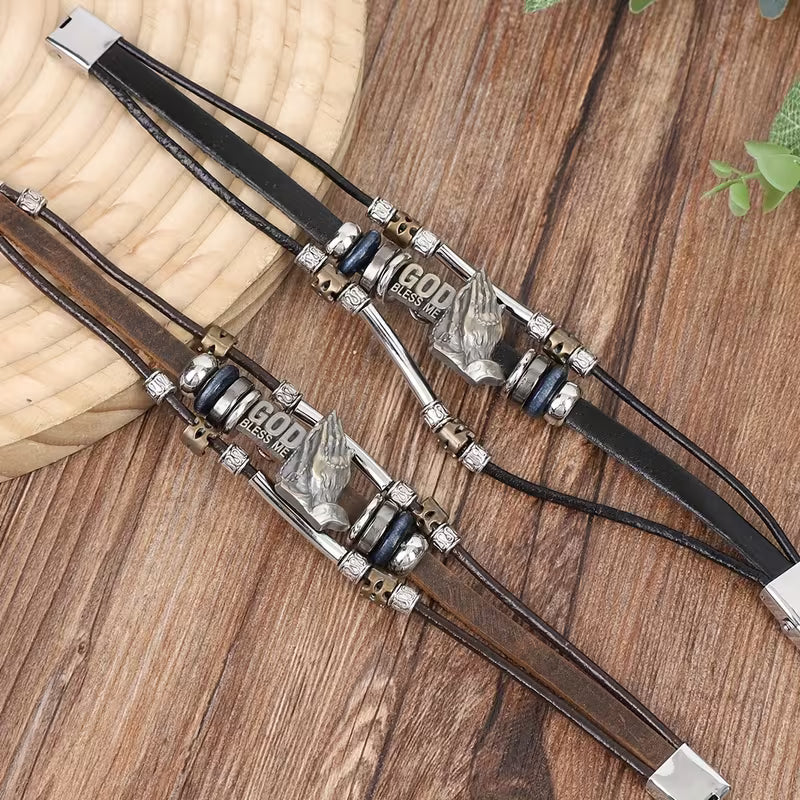 Multi-Layer Vintage-Inspired Prayer Bracelet – God’s Hand Edition