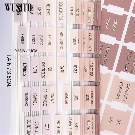 WUSITO Rose Gold Bible Tabs – Elegant Laminated Scripture Index Markers ✝️