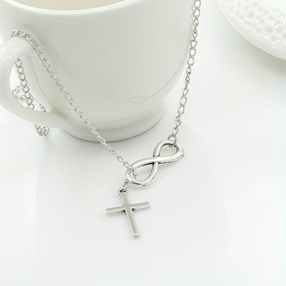 ✝️ Simple figure 8 Cross Short Necklace Faith • Infinity • Purpose — By TETELESTAI