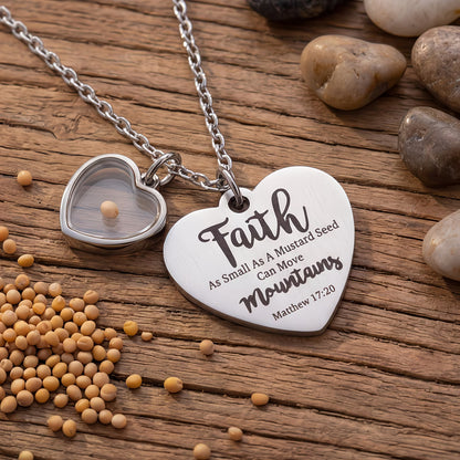 ✝️ Ladies’ Faith Necklace – Double Heart Lock Pendant Matthew 17:20 Scripture | 18K Gold-Plated Stainless Steel — By TETELESTAI  A symbol of love. A message of faith. A promise that nothing is impossible.
