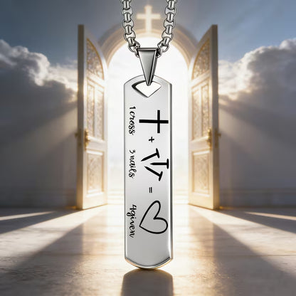 1 Cross + 3 Nails = Forgiven Christian Pendant Necklace