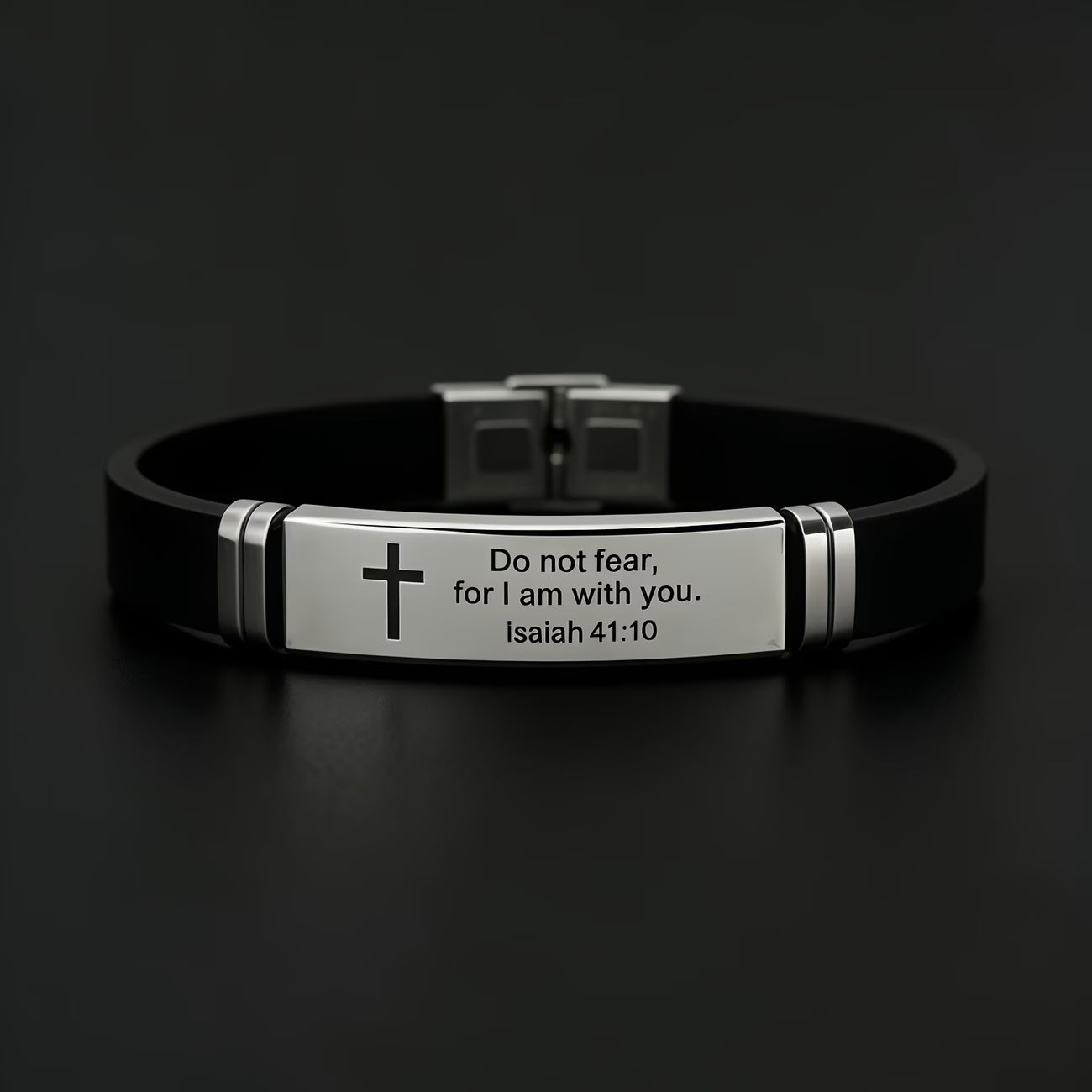 Cross 304 Bible Bracelet, a Trendy Accessory for Men, Featuring Inspirational Quotes