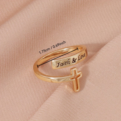 Faith & Love Vintage Cross Ring for Women