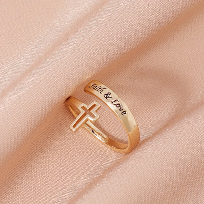 Faith & Love Vintage Cross Ring for Women