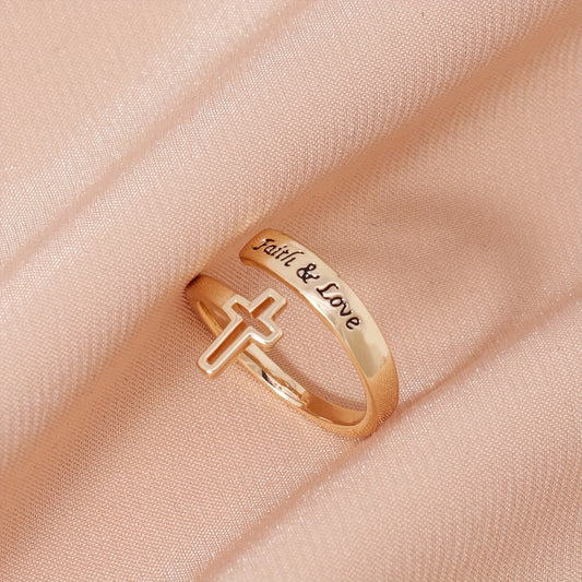 Faith & Love Vintage Cross Ring for Women