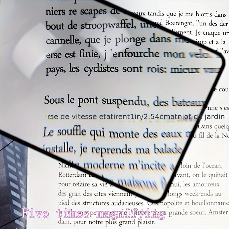 1pc Book Page Magnification 180X120mm, Ultra Thin Convenient PVC Magnifier