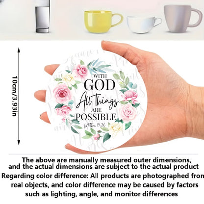 6pcs coaster Set of Wooden Coasters with Bible Verses,