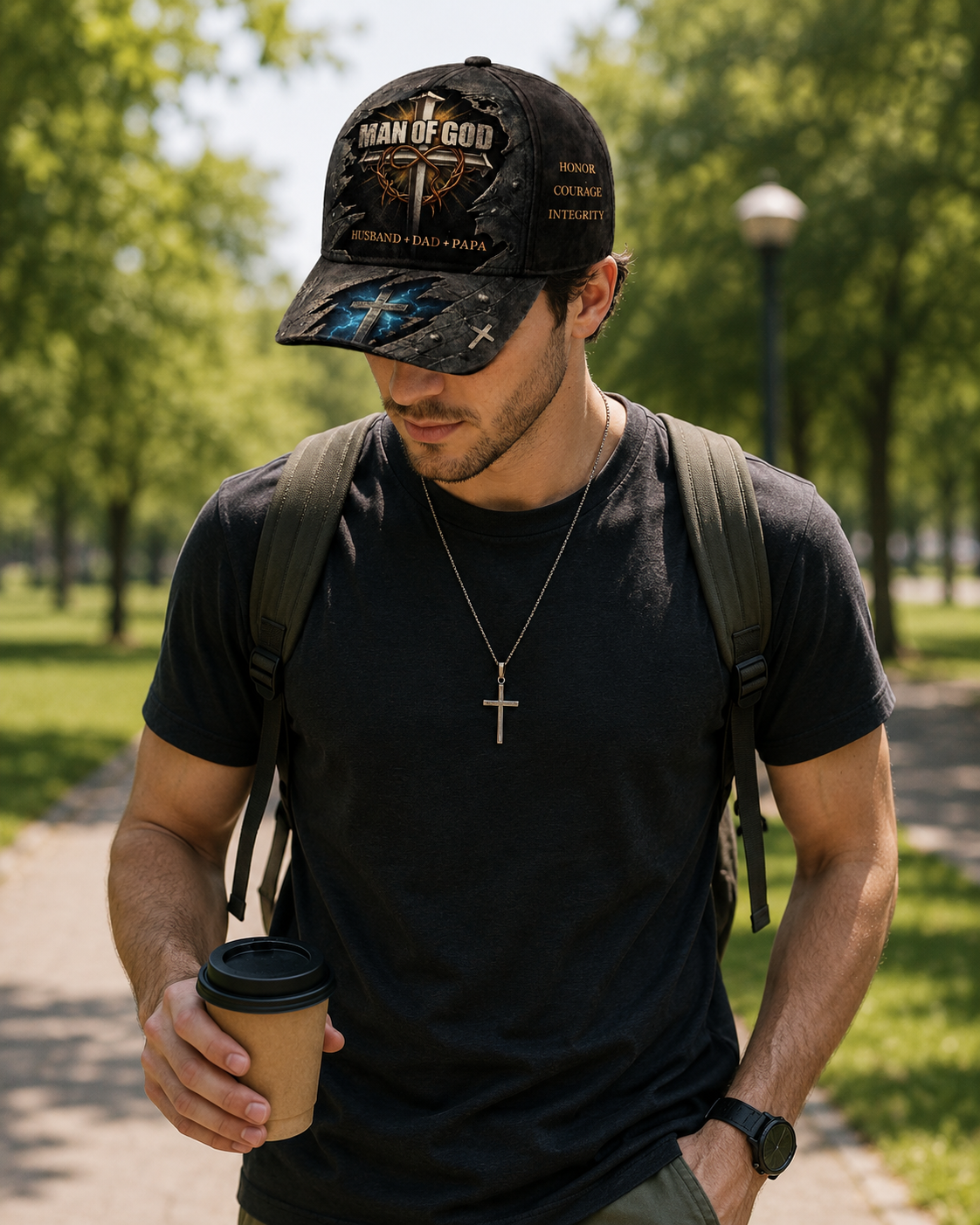 Lion of Judah Christian Baseball Cap – Unisex Faith & Cross Print Adjustable Hat for Church, Bible Study & Everyday Wear