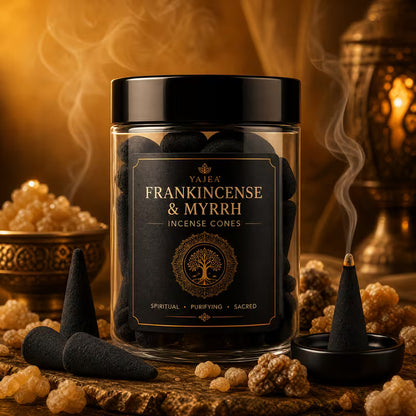 Frankincense & Myrrh Incense Cones | Handmade Natural Aromatherapy Incense | Long-Lasting Spiritual Fragrance | Prayer & Meditation Incense