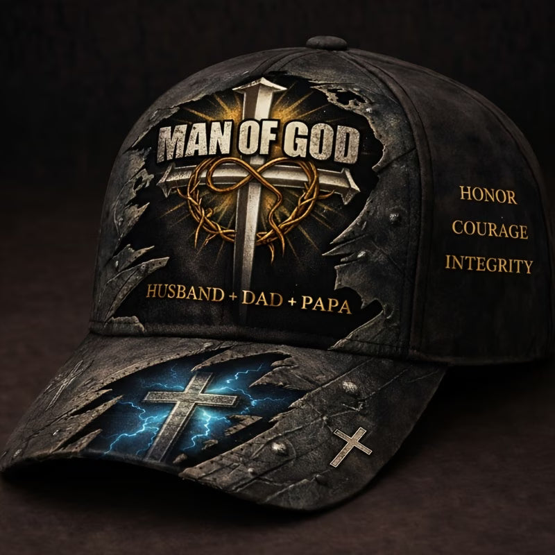 Lion of Judah Christian Baseball Cap – Unisex Faith & Cross Print Adjustable Hat for Church, Bible Study & Everyday Wear