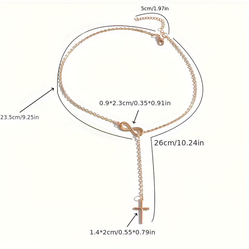 ✝️ Simple figure 8 Cross Short Necklace Faith • Infinity • Purpose — By TETELESTAI