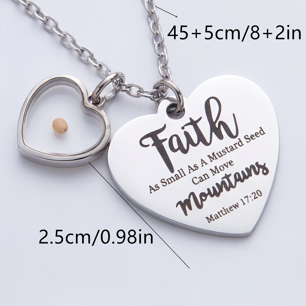 ✝️ Ladies’ Faith Necklace – Double Heart Lock Pendant Matthew 17:20 Scripture | 18K Gold-Plated Stainless Steel — By TETELESTAI  A symbol of love. A message of faith. A promise that nothing is impossible.