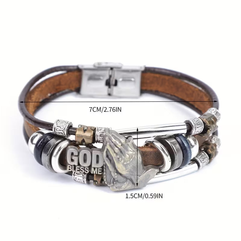 Multi-Layer Vintage-Inspired Prayer Bracelet – God’s Hand Edition