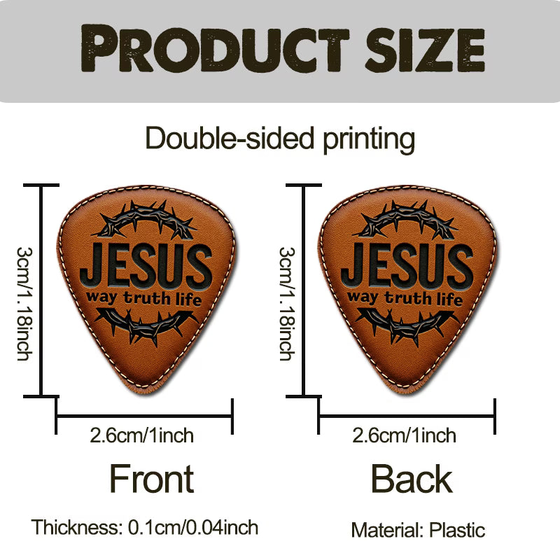 A premium 6-piece guitar pick set with stylish designs and a portable black pouch — perfect for worship, practice, and gifting.