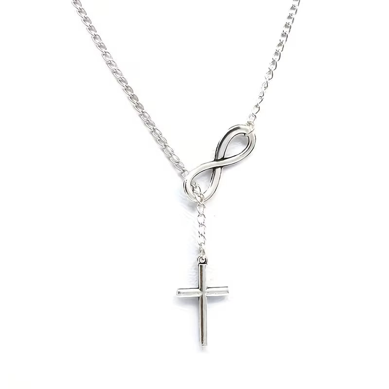 ✝️ Simple figure 8 Cross Short Necklace Faith • Infinity • Purpose — By TETELESTAI