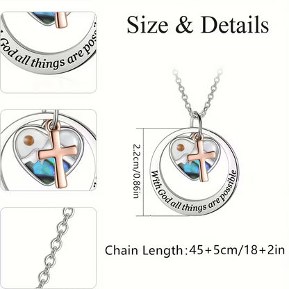 Stainless Steel Two-Tone Mustard Seed Pendant Necklace