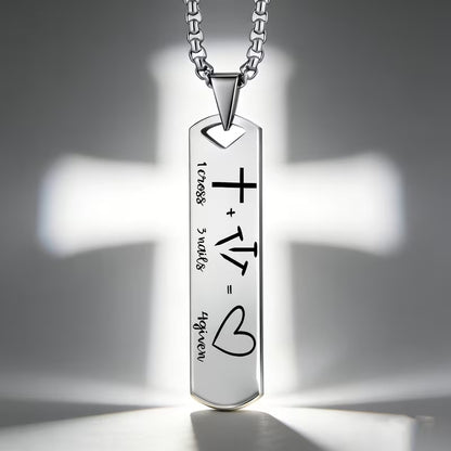 1 Cross + 3 Nails = Forgiven Christian Pendant Necklace